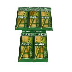 Dixon TICONDEROGA #2 HB SOFT Premium Wood Pencils Lot of 5 Packs of 12 #X13812